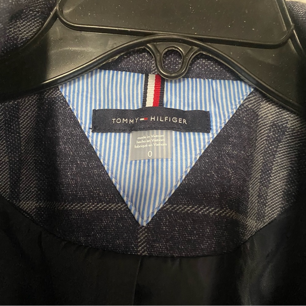 NWT Tommy Hilfiger lined plaid blue blazer suit jacket 0 - Picture 9 of 15